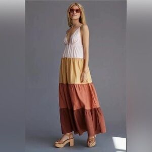 Anthropologie color block maxi dress